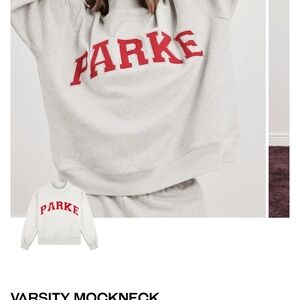 Parke Gray Sweatshirt with Red Valentines Day MockNeck